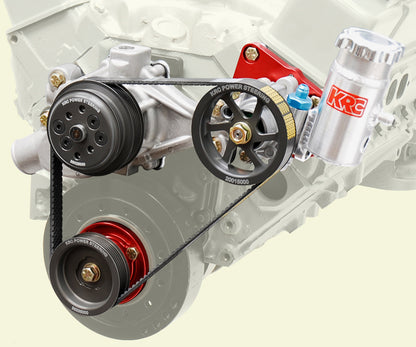 SBC SERPENTINE KIT,HEAD MOUNT POWER STEERING,30% REDUCT