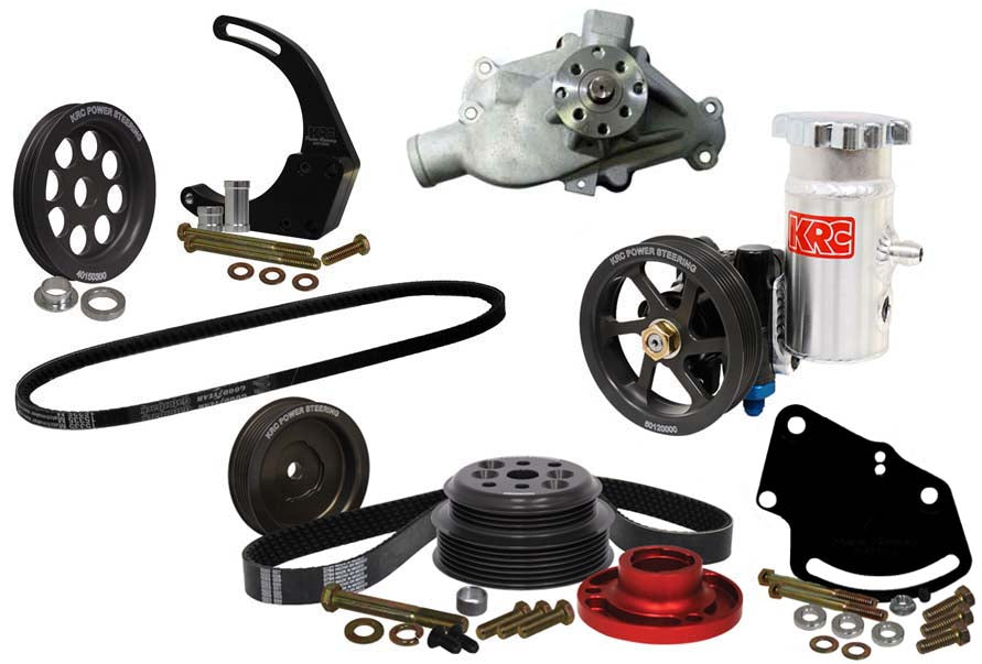 SBC SERPENTINE KIT,HEAD MOUNT POWER STEERING,15%,DENSO MOUNT