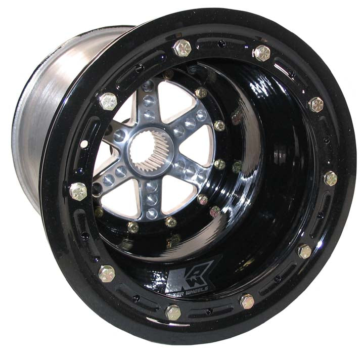 ALUMINUM WHEEL,BLACK,27 SPLINE,10x14",6",BL