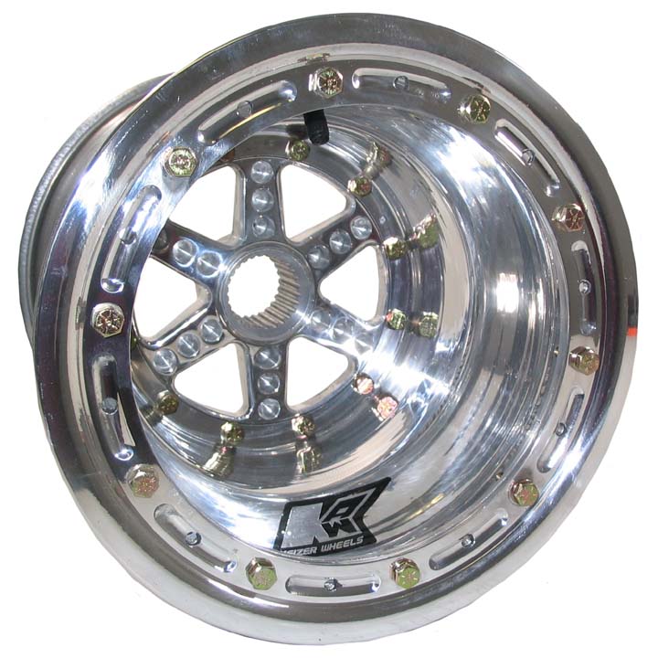 ALUMINUM WHEEL,POLISH,27 SPLINE,10x15",6",BL