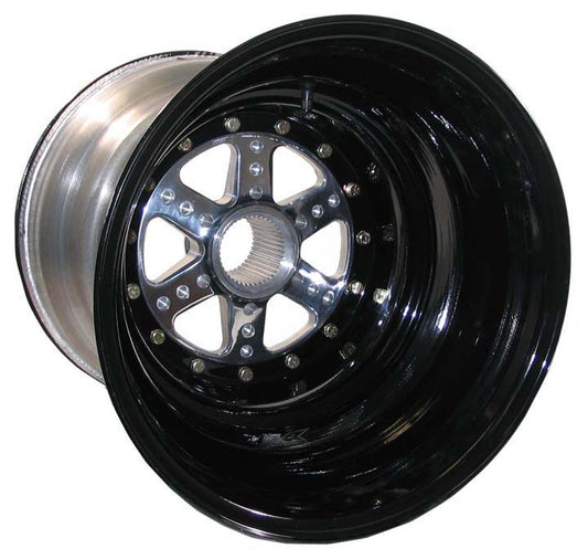 ALUMINUM WHEEL,BLACK,42 SPLINE,15x15",7"