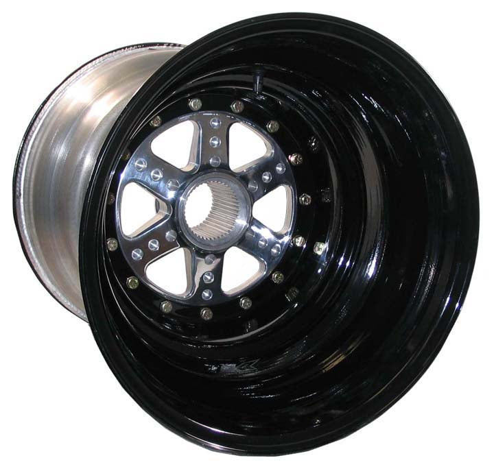 ALUMINUM WHEEL,BLACK,42 SPLINE,15x16",8"