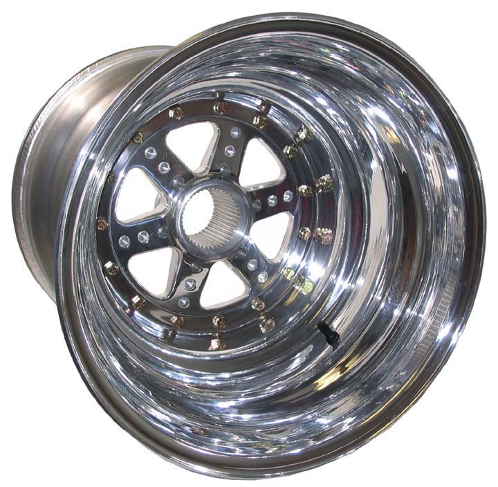 ALUMINUM WHEEL,POLISH,42 SPLINE,15x18",9"