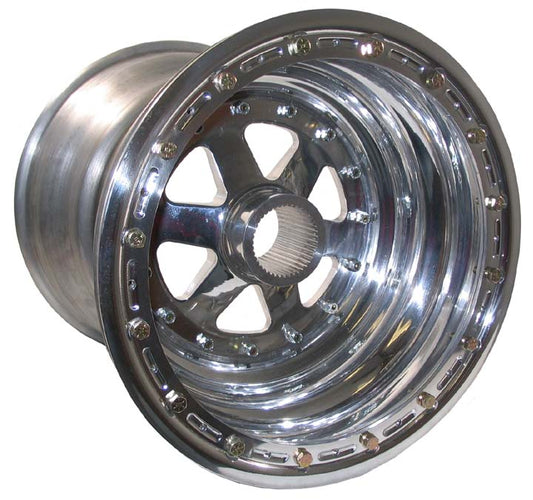 ALUMINUM WHEEL,POLISH,42 SP,15x16",8",INNER BL