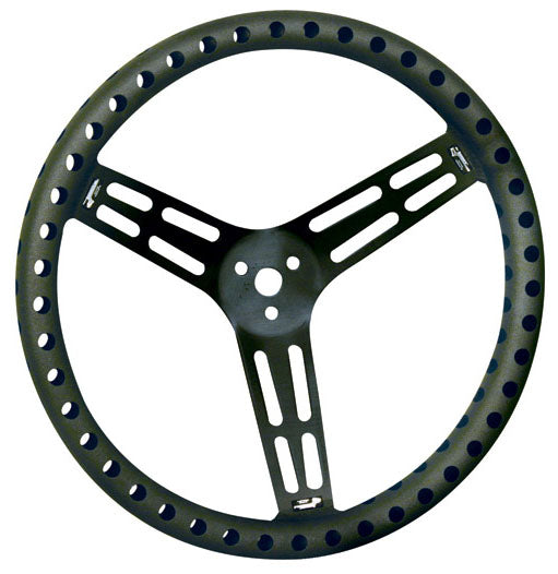 STEERING WHEEL,15",BLACK,DRILLED,DISH