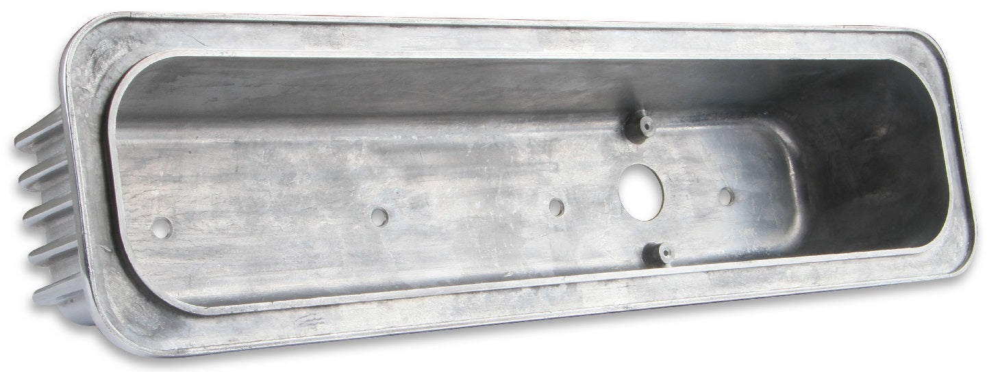 VALVE COVERS,SBC,87-97,CENTER BOLT,ALUM,FINNED,POLISHED