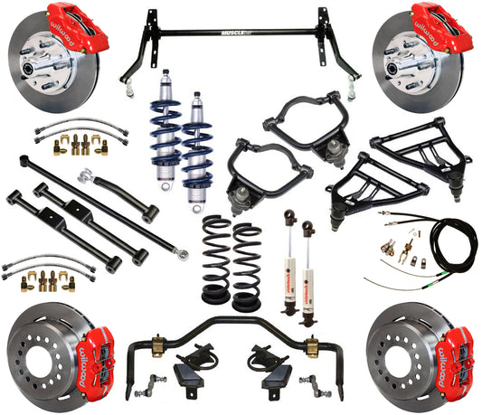 COILOVER SYSTEM,ARMS,BARS,11" BRAKES,RED