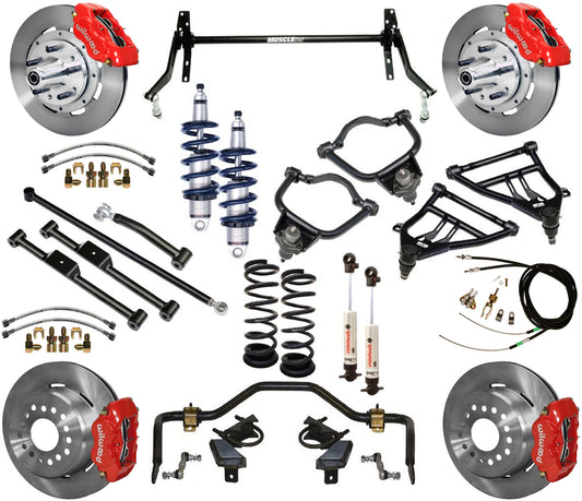 COILOVER SYSTEM,ARMS,BARS,12" BRAKES,RED