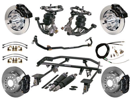 AIR RIDE & 4-LINK SYSTEM,WILWOOD 12" BRAKES,BLACK CALIPERS,67-69 GM F-BODY