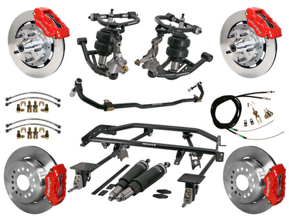 AIR RIDE & 4-LINK SYSTEM,WILWOOD 12" BRAKES,RED CALIPERS,67-69 GM F-BODY