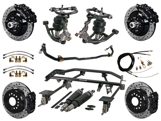AIR RIDE & 4-LINK SYSTEM,WILWOOD 13"/12" DRILLED BRAKES,BLACK CALIPERS,67-69 F-