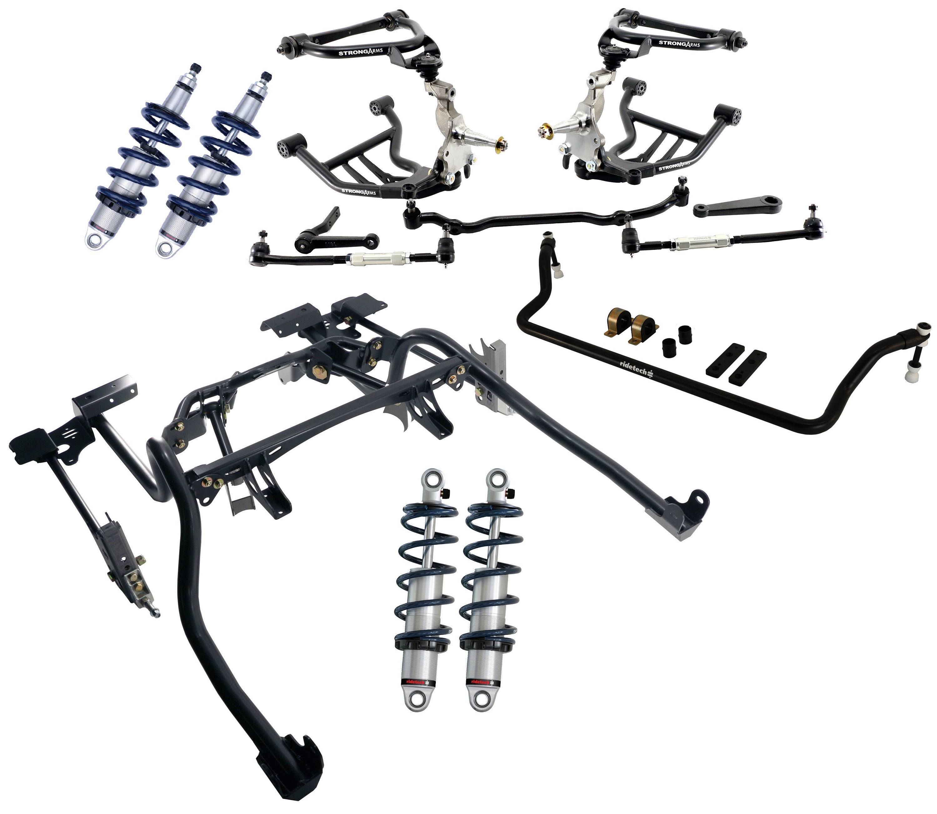 COILOVER & 4-LINK SYSTEM,CONTROL ARMS,SPINDLES,SWAY BAR,70-81 GM F-BOD ...