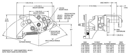 CALIPER,MC4 MECHANICAL PB,.178-.250",RIGHT,GREY