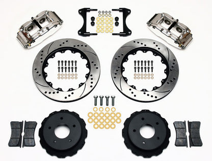 1965-1982 CORVETTE C2,C3 DISC BRAKE KIT,REAR,14" DRILLED ROTORS,4 PISTON,POLISH