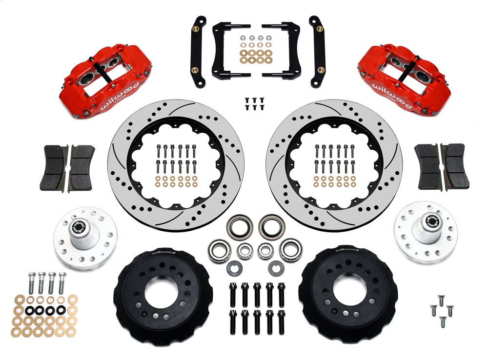 70-78 CAMARO KIT,FRONT,SL6R,14" DRILLED ROTORS,RED