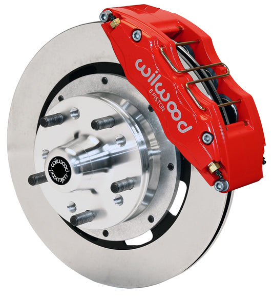 64-74 GM FRONT DISC BRAKE KIT,12.19" ROTORS,6 PISTON DYNAPRO RED CALIPERS