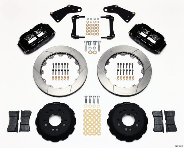 1965-1982 CORVETTE C2,C3 DISC BRAKE KIT,FRONT,13" ROTORS,6 PISTON CALIPERS,BLACK