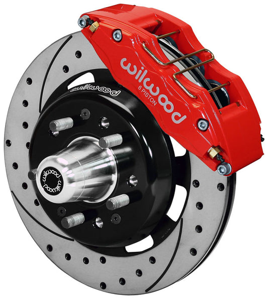 55-57 CHEVY KIT,FRONT,DP6.12",DRILLED,RED