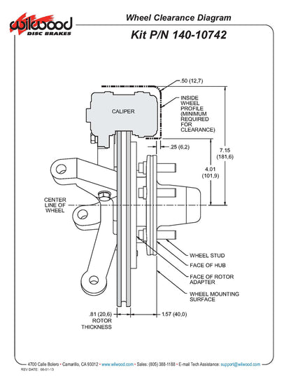 74-80 PINTO KIT,FRONT,DP6,12",DRILLED