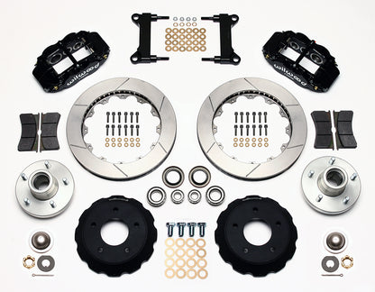 73-87 CHEVY C10 FULL DISC BRAKE KIT & RIDETECH SPINDLES,13" ROTORS,BLACK CALIPER