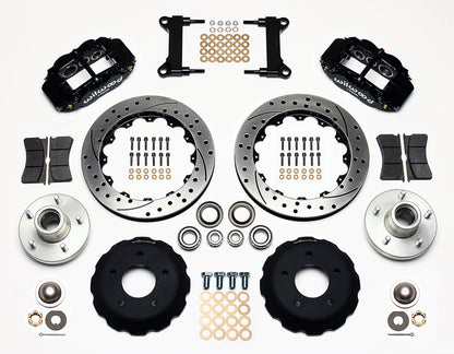 71-72 CHEVY C10 FULL DISC BRAKE KIT & RIDETECH SPINDLES,13"/12" DRILLED,BLACK