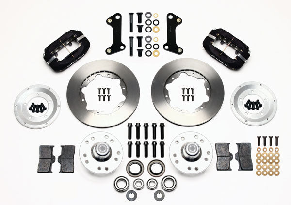 64-74 GM DISC BRAKE KIT,FRONT & REAR WITH LINES,11" ROTORS,BLACK CALIPERS