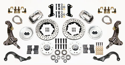67-69 GM F-BODY FULL DISC BRAKE KIT & STOCK SPINDLES & ARMS,11" DRILLED,POLISHED