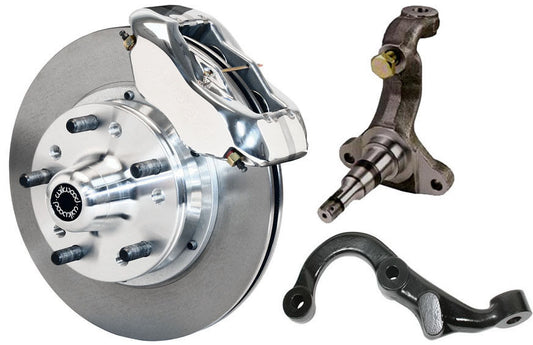 67-69 GM F-BODY FRONT DISC BRAKE KIT & STOCK SPINDLES & ARMS,11" ROTORS,POLISHED