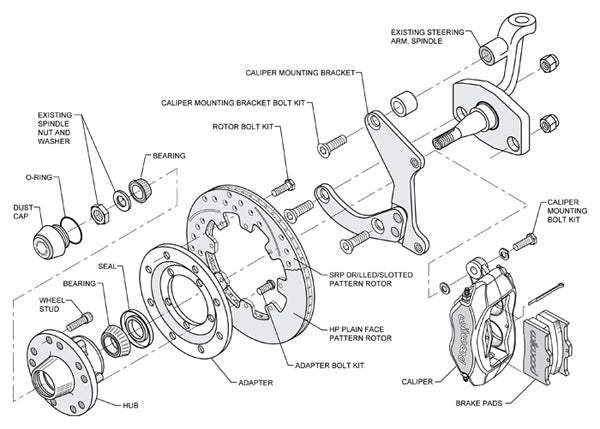 55-57 CHEVY KIT,FRONT,FDL,11.75",DRILLED