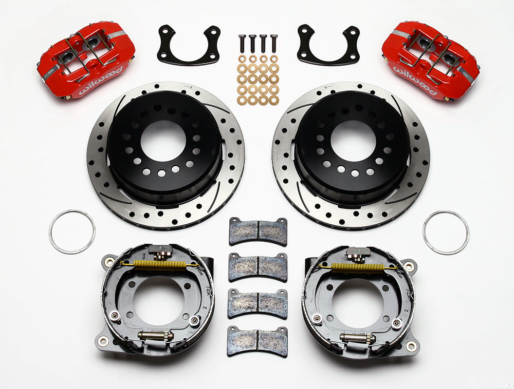 64-66 A-BODY REAR & WIL BRAKES,RED,DRILLED