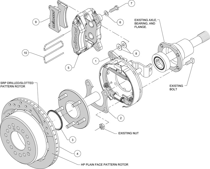 87-95 JEEP YJ REAR & WIL BRAKES,RED,DRILLED