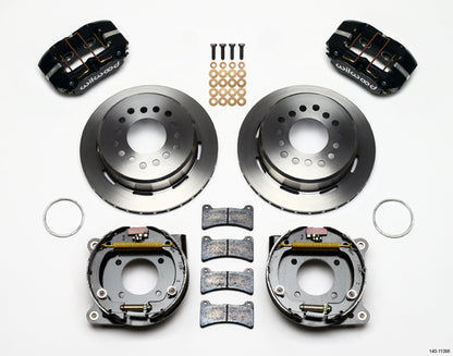 64-74 GM DISC BRAKE KIT,FRONT & REAR WITH LINES,11" ROTORS,BLACK CALIPERS