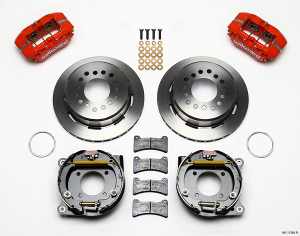 67-69 GM F-BODY FULL DISC BRAKE KIT & STOCK SPINDLES & ARMS,11" ROTORS,RED
