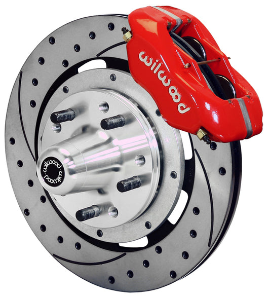 53-62 CORVETTE,49-54 CHEVY,12" DRILLED ROTORS,RED