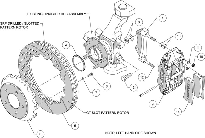 85-87 CORVETTE KIT,FRONT,SL6R,12.90" DRILLED ROTORS,BLACK