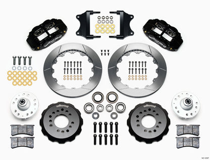 HEIDT'S 55-57 2" DROP KIT,FRONT,13" ROTORS,6 PISTON BLACK CALIPERS