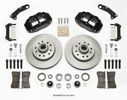 64-70 CHEVY C10 TRUCK FRONT DISC BRAKE KIT,11.86" ROTORS,6 PISTON BLACK CALIPERS