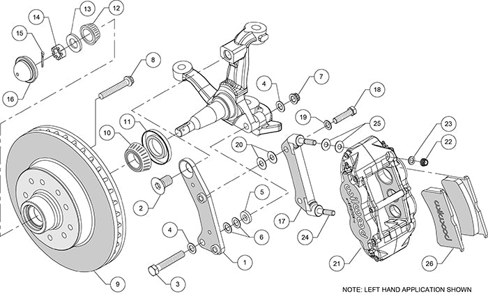 64-70 CHEVY C10 TRUCK FRONT DISC BRAKE KIT,11.86" ROTORS,6 PISTON RED CALIPERS