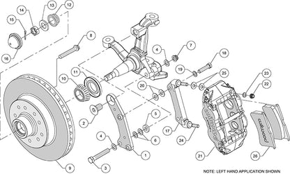 60-63 CHEVY C10 TRUCK FRONT DISC BRAKE KIT,11.86" ROTORS,6 PISTON BLACK CALIPERS