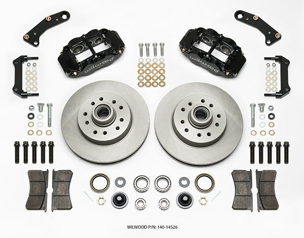 60-63 CHEVY C10 TRUCK FRONT DISC BRAKE KIT,11.86" ROTORS,6 PISTON BLACK CALIPERS