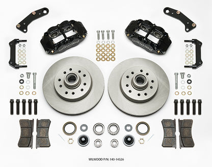 60-63 CHEVY C10 TRUCK FRONT DISC BRAKE KIT,11.86" ROTORS,6 PISTON BLACK CALIPERS