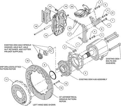 88-96 CORVETTE C4 KIT,REAR W/MPB,12.90" ROTORS,RED CALIPERS