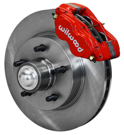 57-60 CADILLAC KIT,FRONT,1.29" X 11.88" ROTORS,RED CALIPERS