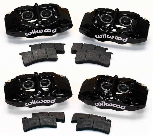 97-13 CORVETTE C5,C6 FRONT & REAR 4 PISTON CALIPER & PAD SET,BLACK