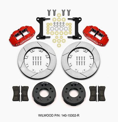 63-87 CHEVY C10 FRONT DISC BRAKE KIT FOR WILWOOD ALUM SPINDLES,12" ROTORS,RED