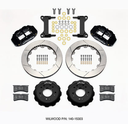 63-87 CHEVY C10 FRONT DISC BRAKE KIT FOR WILWOOD ALUM SPINDLES,14" ROTORS,BLACK