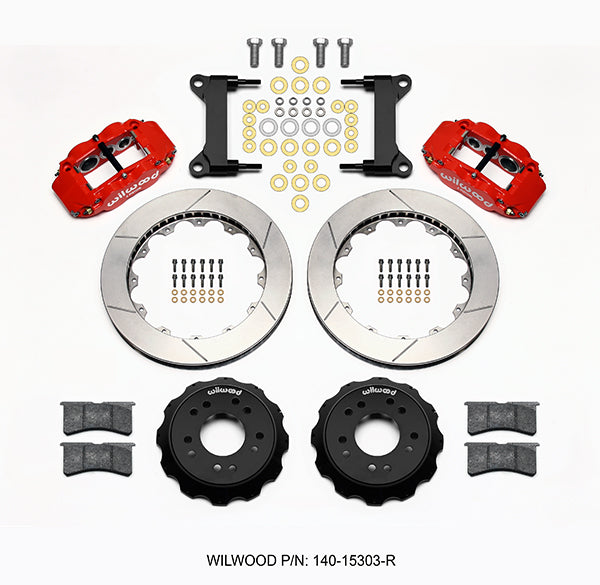 63-87 CHEVY C10 FRONT DISC BRAKE KIT FOR WILWOOD ALUM SPINDLES,13" ROTORS,RED