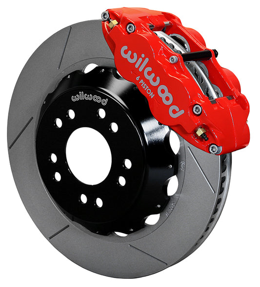 63-87 CHEVY C10 FRONT DISC BRAKE KIT FOR WILWOOD ALUM SPINDLES,14" ROTORS,RED