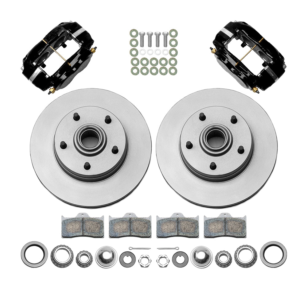 64-74 GM FRONT DISC BRAKE KIT FOR WILWOOD PRO SPINDLES,11" ROTORS,BLACK