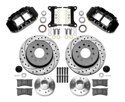 63-87 CHEVY C10 FRONT DISC BRAKE KIT FOR WILWOOD IRON SPINDLES,12" DRILLED,BLACK